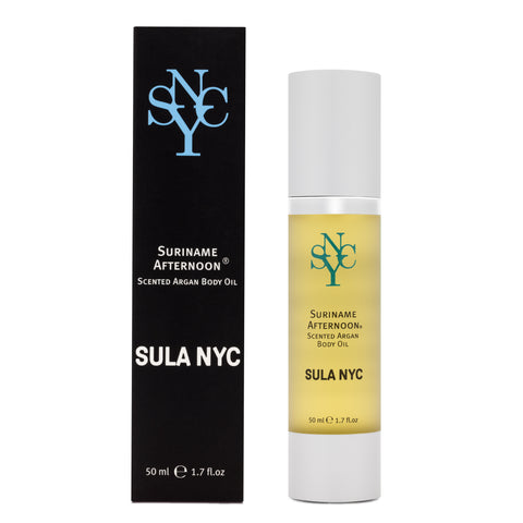 Scented argan body oil Suriname Afternoon by SULA NYC - organic skin care products