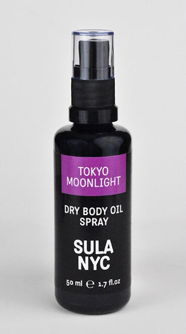 Black glass spray bottle Tokyo Moonlight Dry Body Oil Spray 