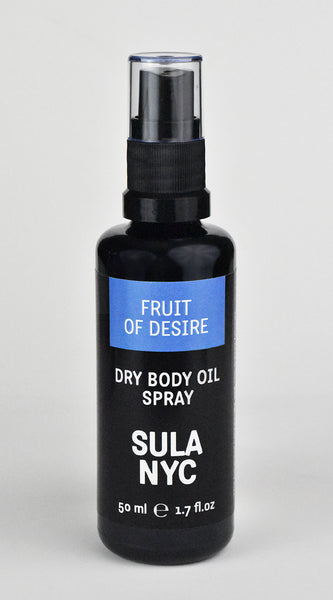 Black glass spray bottle Fruit of Desire  Dry Body Oil Spray 