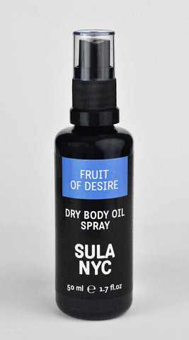 Black glass spray bottle Fruit of Desire  Dry Body Oil Spray 